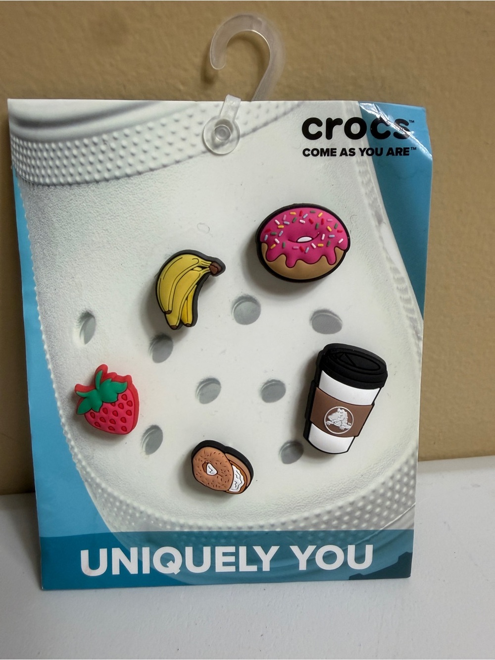 New Authentic Crocs Jibbitz Charms 5-Pack — "Uniquely You" Breakfast Food Set